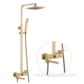 Brushed Gold Bathroom Square Head Shower Faucet